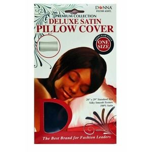Donna Deluxe Silky Satin Pillow Case Cover Standard Size - Black & White
